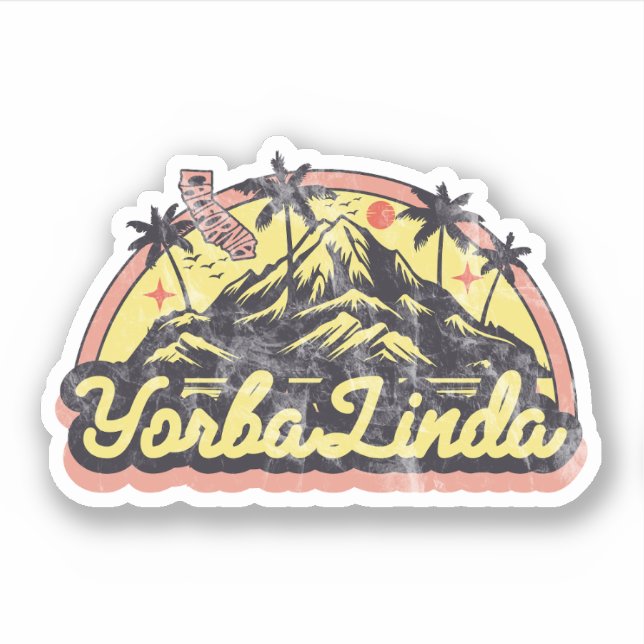 Pegatina Yorba Linda, California (Anverso)