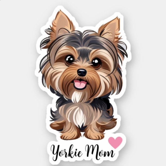 Pegatina Yorkie Dog Mom (Subido por el creador)