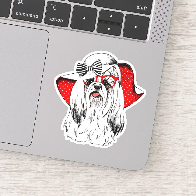 Pegatina Yorkie Fashion Shoot (Detalle)