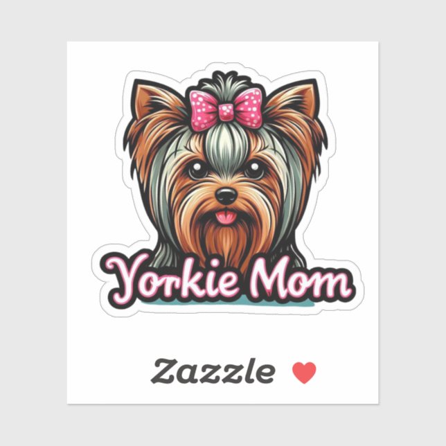 Pegatina Yorkie Mom (Hoja)