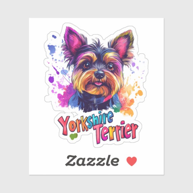 Pegatina Yorkshire Terrier (Hoja)