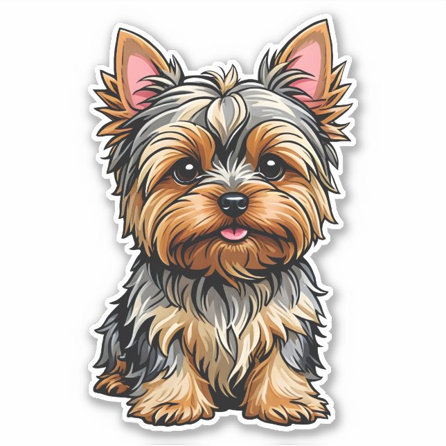 Pegatina Yorkshire Terrier (Anverso)