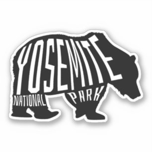 Pegatina Yosemite, contorno de oso - California Travel