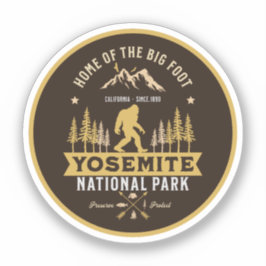 Pegatina Yosemite National Park Home of the Big Foot Funny