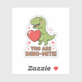 Pegatina You Are Dino-mite Cute T-Rex Dinosaur Valentine 
