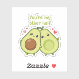 Pegatina You Are My Other Half Cute Avocado Valentine 