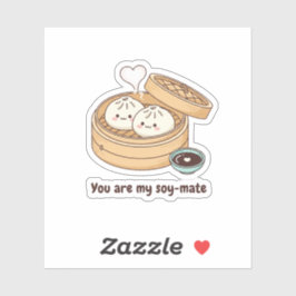 Pegatina You Are My Soy-mate Cute Dim Sum Valentine Sticker