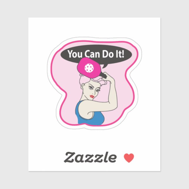 Pegatina You Can Do It Pickleball (W) (Hoja)