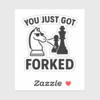 Pegatina You Just Got Forked – Funny Chess Meme Sticker
