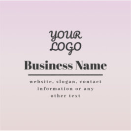 Pegatina Your Logo & Text | Pink & Peach Ombre