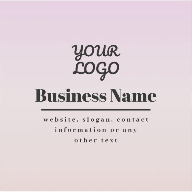 Pegatina Your Logo & Text | Pink & Peach Ombre (Anverso)