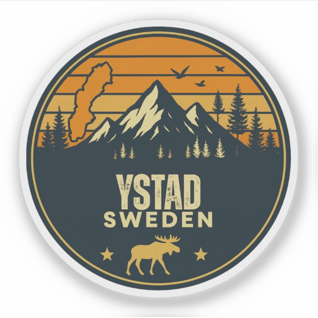Pegatina Ystad, Suecia Sverige (Anverso)