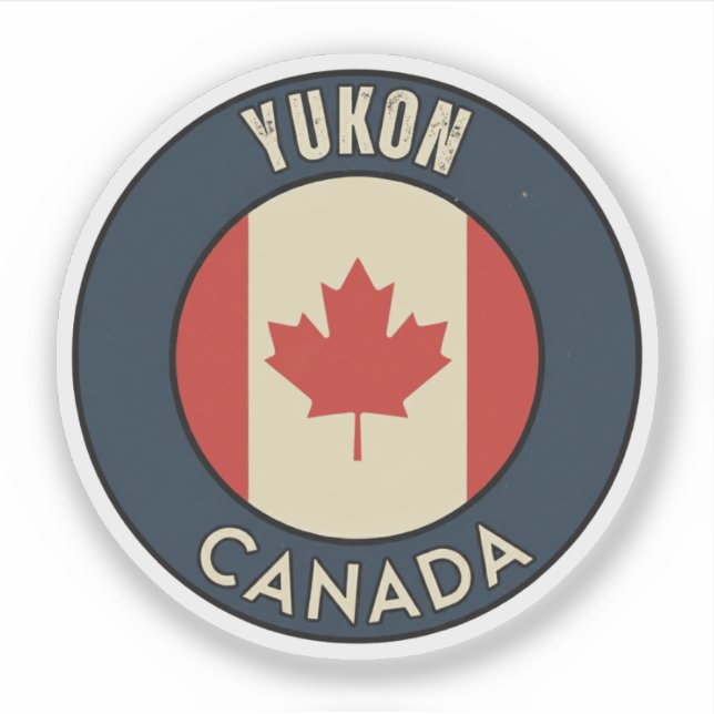Pegatina Yukon Canadá (Anverso)