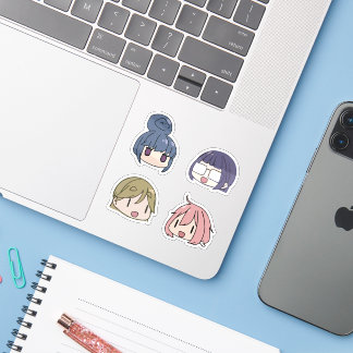 Pegatina Yuru Camp All Character Chibi Sytle