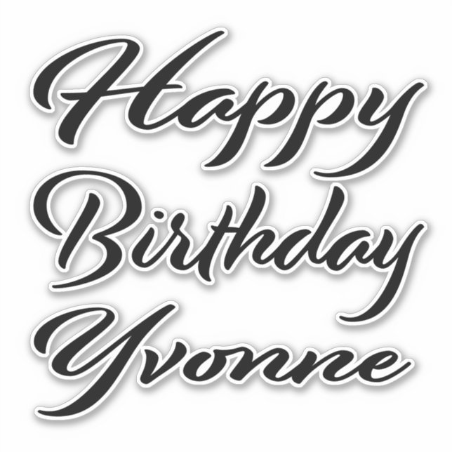 Pegatina Yvonne Name Vorname black Sticker Geburtstag (Anverso)