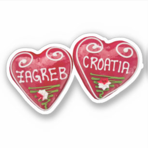 Pegatina Zagreb, Croacia: Libreto con forma de corazón