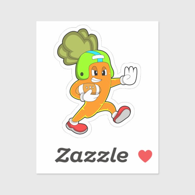 Pegatina Zanahoria en deportes de fútbol (Hoja)