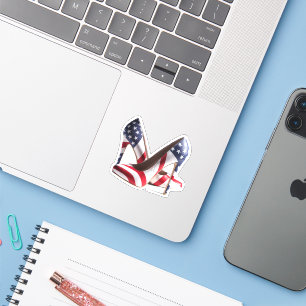 Pegatina Zapatos de tacón alto con bandera americana