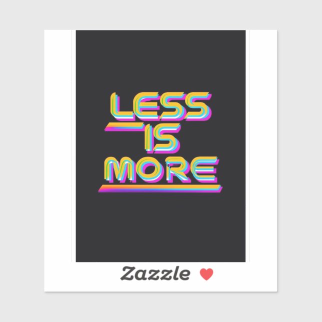 Pegatina Zen pensó que menos (Hoja)