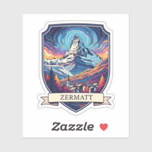 Pegatina Zermatt Suiza Matterhorn