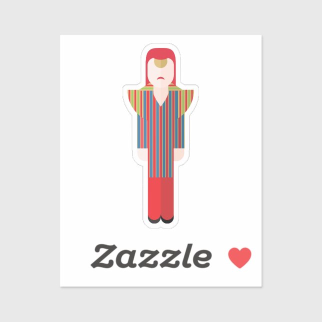 Pegatina Ziggy – Retro Glam Rock Sticker (Hoja)