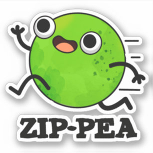 Pegatina Zip-pea Funny Zippy Pea Pun