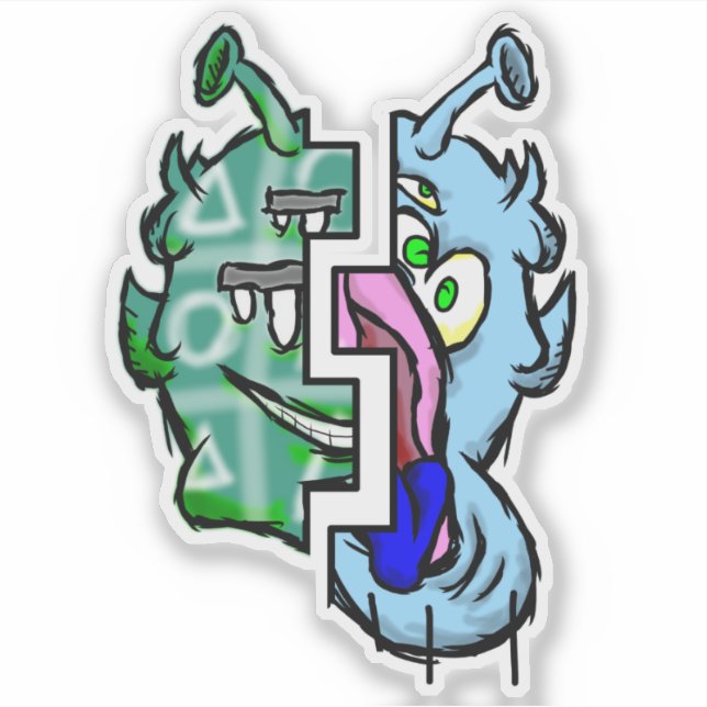 Pegatina Zippy Trippy Alien Dazs 2-Face Xo/Hice (Anverso)