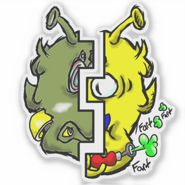 Pegatina Zippy Trippy Alien Dazs 2-Face Yello/Gre (Anverso)