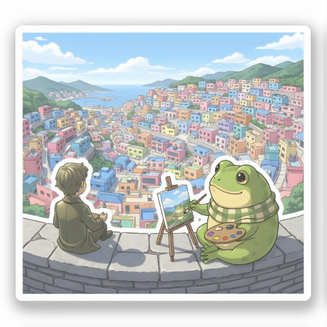 Pegatina Zochi en el pueblo de Gamcheon (Anverso)