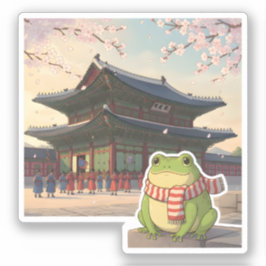 Pegatina Zochi la rana viajera en el Palacio Gyeongbokgung