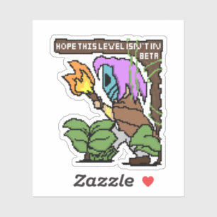 Pegatina Zoe Pixel Sign – “¿Nivel Beta?”