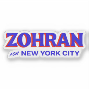Pegatina Zohran Mamdani para alcalde de NYC Divertido Genia