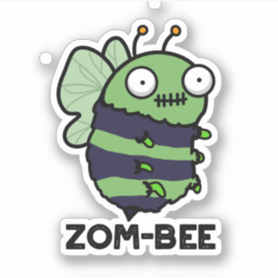 Pegatina Zom-bee Funny Halloween Zombie Bee Pun