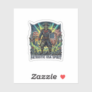 Pegatina Zombi Patriótico General Zombi Patriótico Apocalip