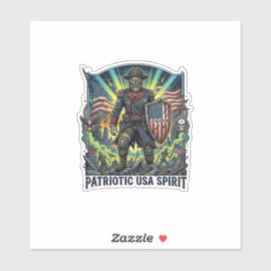 Pegatina Zombi Patriótico General Zombi Patriótico Apocalip