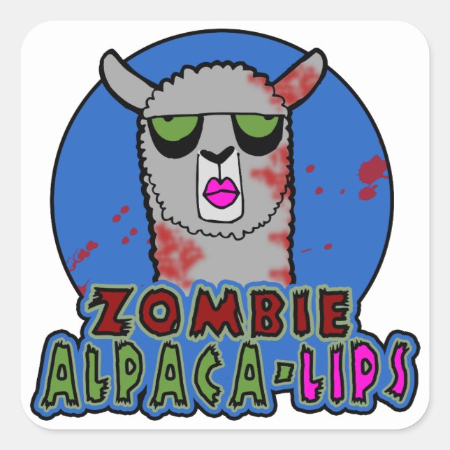 Pegatina Zombie Alpaca-lips (Anverso)