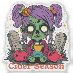 Pegatina Zombie de la temporada de Apple Cider