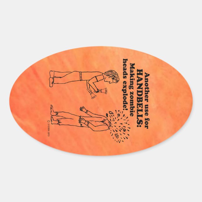 Pegatina Zombie Explode Oval (Anverso)