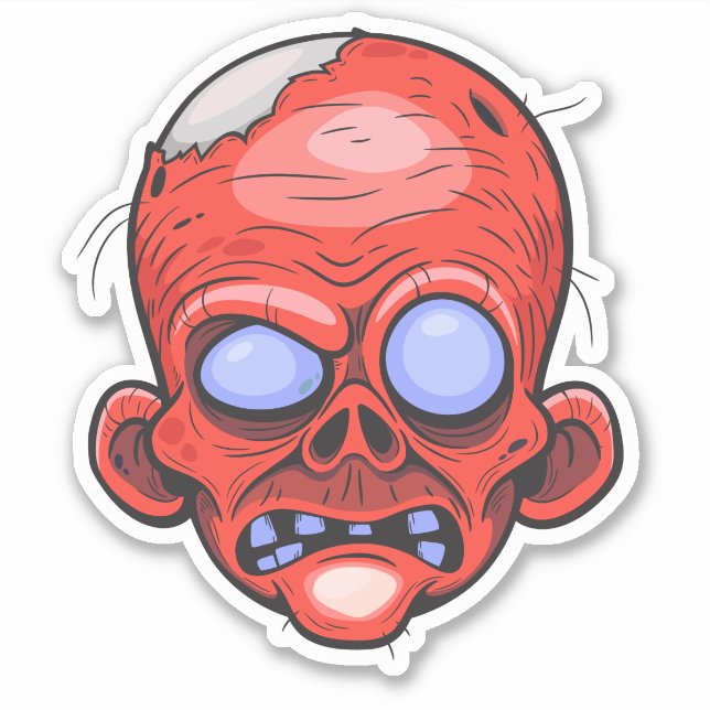 Pegatina Zombie Head Ilustracion Art (Anverso)