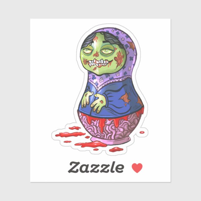 Pegatina Zombie Matryoshka Doll (Hoja)