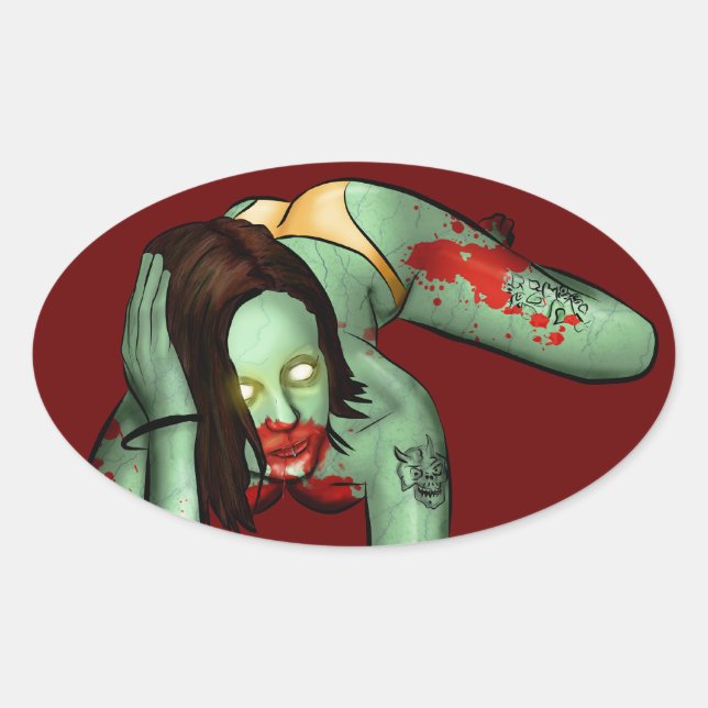 Pegatina Zombie Pin-Up (Anverso)