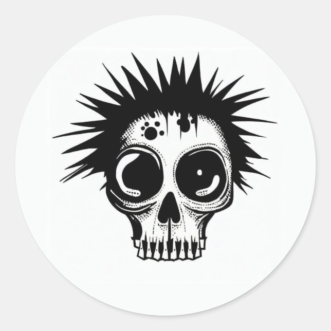 pegatina "ZOMBIE PUNK SKULL" (Anverso)