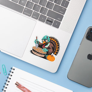 Pegatina Zombie Turquía quiere la pista de calabaza