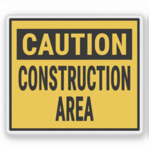Pegatina Zona de construcción de precaución