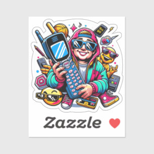 Pegatina Zona de juegos Retro Tech: Una odisea nostálgica d