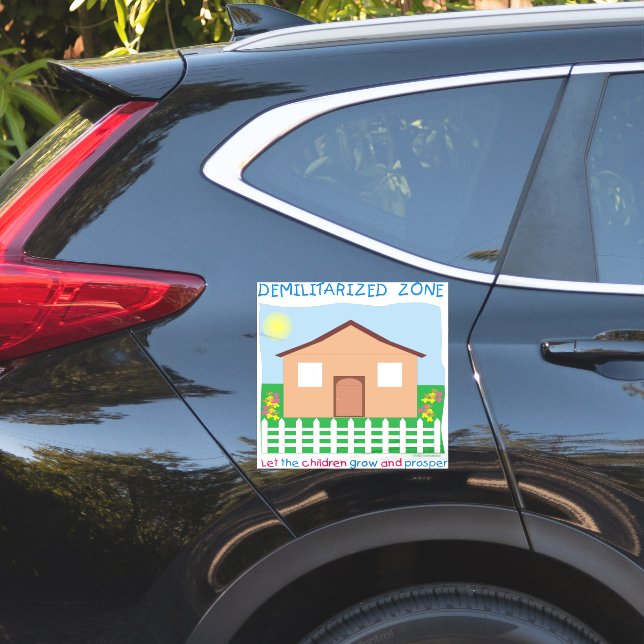 Pegatina Zona desmilitarizada de la zona de paz niños de la (Lado del coche)