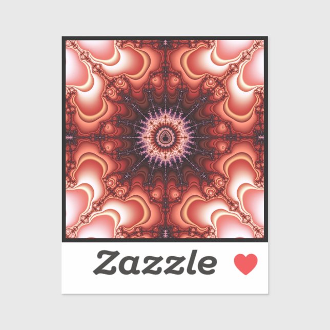 Pegatina Zoom simétrico Mandelbrot (Hoja)