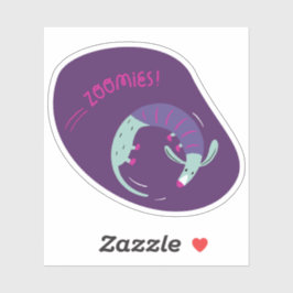 Pegatina zoomías lindas auroras de perro ilustradas