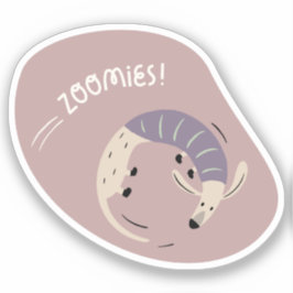 Pegatina zoomías lindas salchichas beige lilac