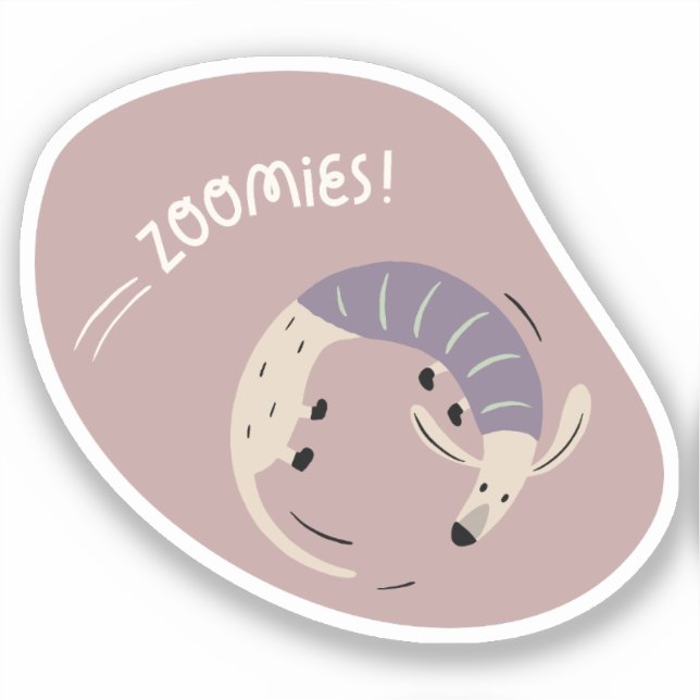 Pegatina zoomías lindas salchichas beige lilac (Anverso)